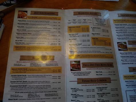 Menu At Texas Roadhouse Bbq Knoxville Turkey Dr