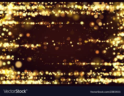 Golden Bokeh Sparkle Glitter Lights Luxury Vector Image