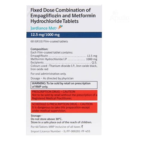 Empagliflozin 12 5mg Metformin 1000mg Jardiance Met 12 5 1000 Tablet