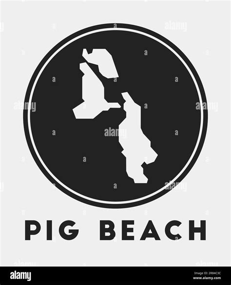 Icono De Pig Beach Mapa De La Isla Sobre Fondo Oscuro Elegante Mapa