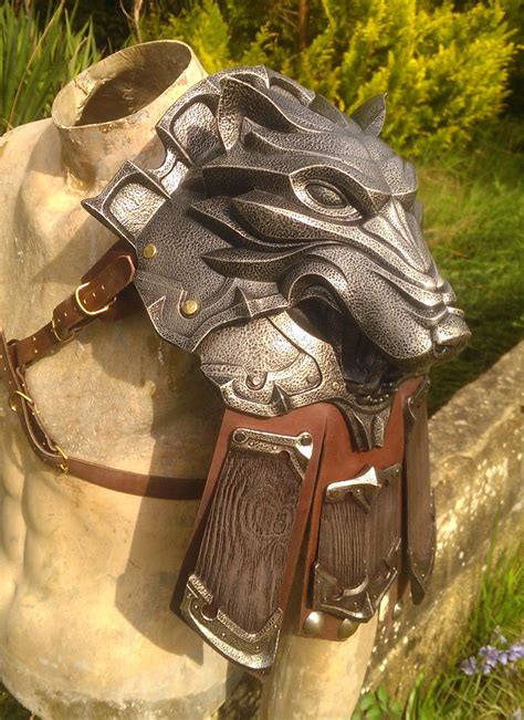 Wolfshoulder By Dragonarmoury Wolf Shoulder Guard Leather Armor Cosplay