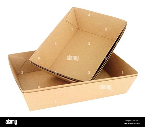 Group of recyclable cardboard food trays isolated on a white background Stock Photo - Alamy