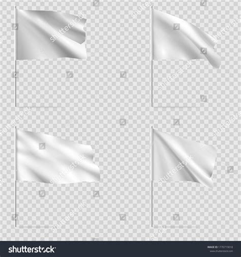 White Clean Horizontal Waving Template Flag Stock Vector Royalty Free