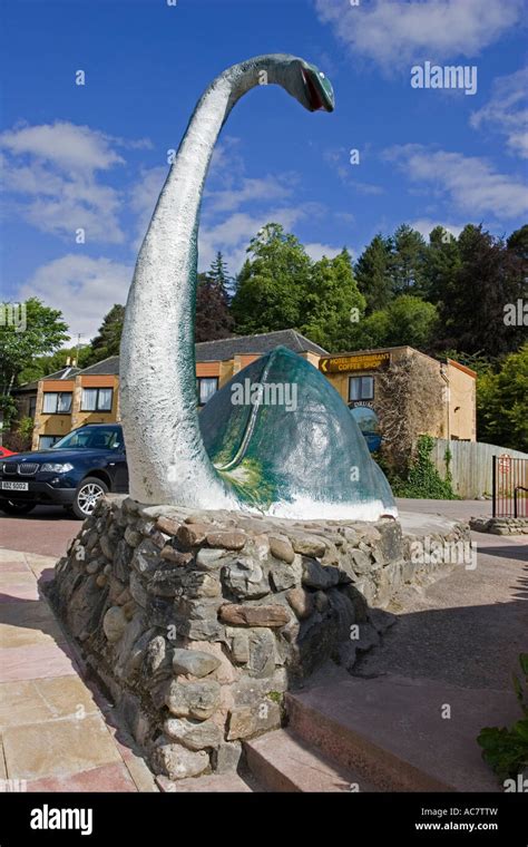 Model of Loch Ness Monster Visitor Centre Loch Ness Lodge Hotel near Inverness Scotland Stock ...