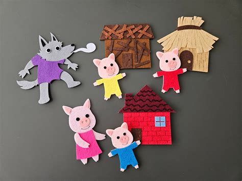 3 Little Pigs Felt Story Set Etsy