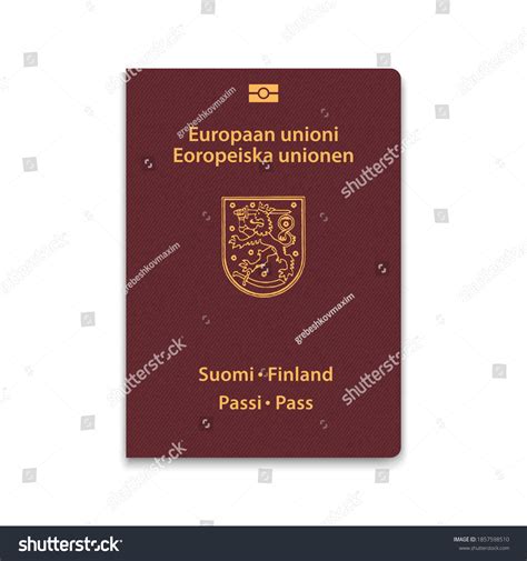 Cover Passport Finland Vector Illustration Stock Vector Royalty Free