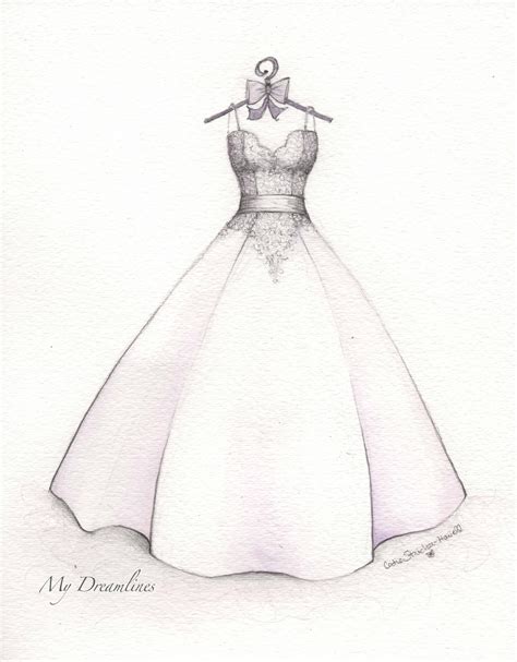 Simple Wedding Dress Sketches Designs