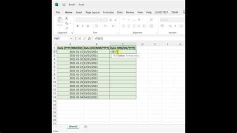 Use Text Formula In Excel For Date Format Yyyy Mm Dd Dd Mm Yyyy