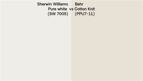 Sherwin Williams Pure White Sw Vs Behr Cotton Knit Ppu