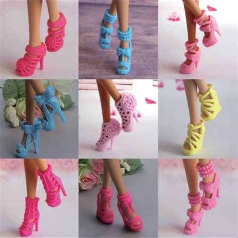 10 Pairs Colorful Assorted Shoes For Barbie Doll With Different Styles