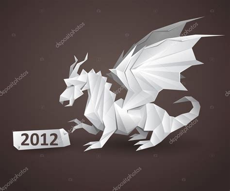 Dragon Origami Stock Vector Image By Silvertiger