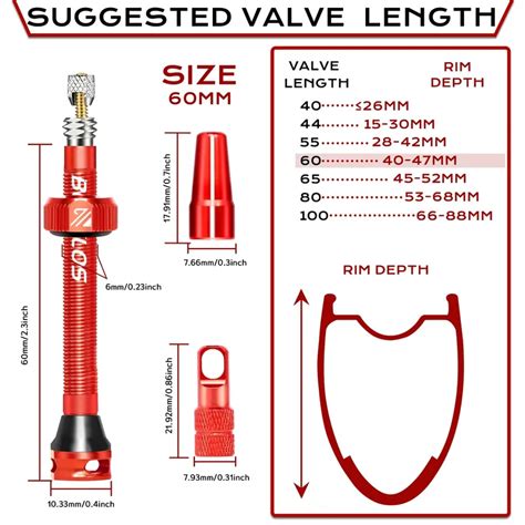 Bicycle Bike Tubeless Presta Valves Stems Aluminium Alloy 40 44 55 60mm