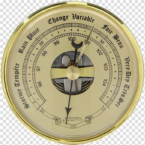 Golden Barometer Weather Atmospheric Pressure Meteorology Aneroid