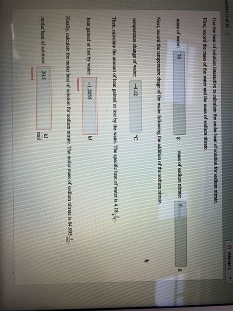 Use The Heat Of Solution Interactive To Calculate The Chegg