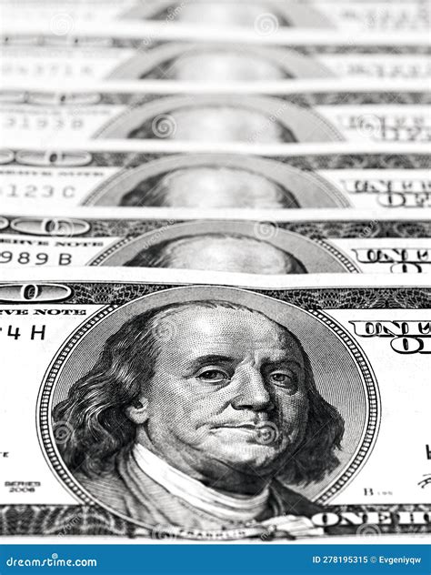 One Hundred Dollar Banknotes Dollars Closeup Concept American Dollars