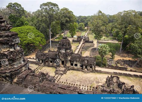 Vue Antique De Temple De Khmer Dans Le Complexe D Angkor Vat Cambodge