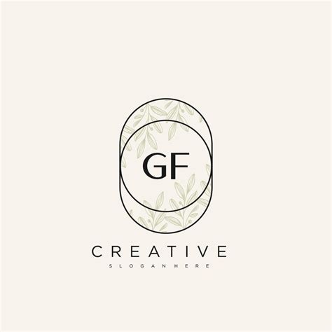 Gf Lettre Initiale Fleur Logo Mod Le Vecteur Art Vectoriel Premium