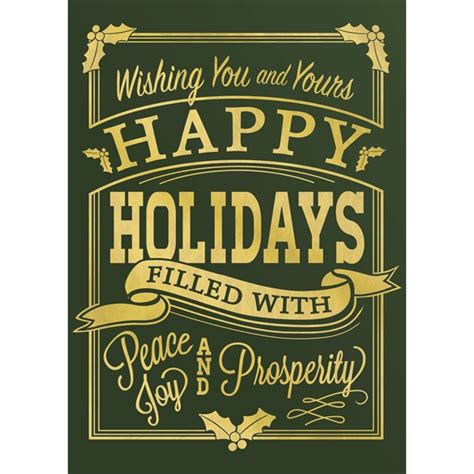 Classic Happy Holidays Vintage Greeting Card