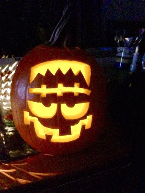 Pumpkin carving Frankenstein | Pumpkin carving, Pumpkin carving designs ...