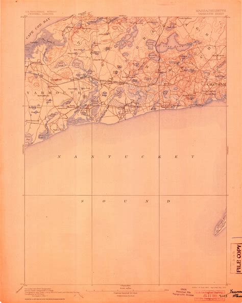 Yarmouth Massachusetts 1893 1905 Usgs Old Topo Map 15x15 Quad Old Maps