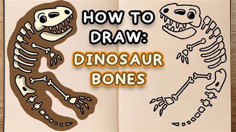 How To Draw Dinosaur Bones Step By Step Drawing Tutorial Youtube