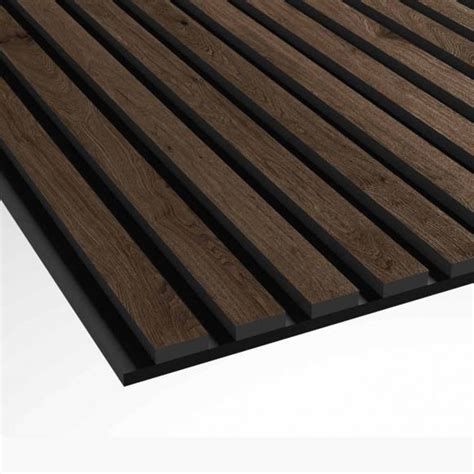 Acoustic Wooden Slat Panel Smoked Oak Black Felt Etsy