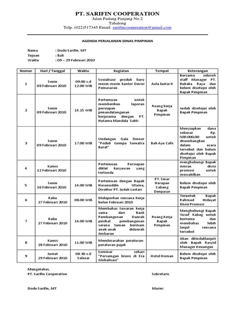 Detail Contoh Perjalanan Dinas Pimpinan Koleksi Nomer 2