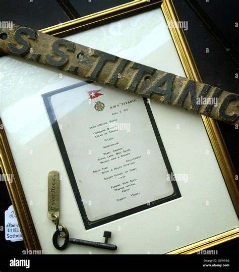 Titanic Memorabilia Stock Photo - Alamy