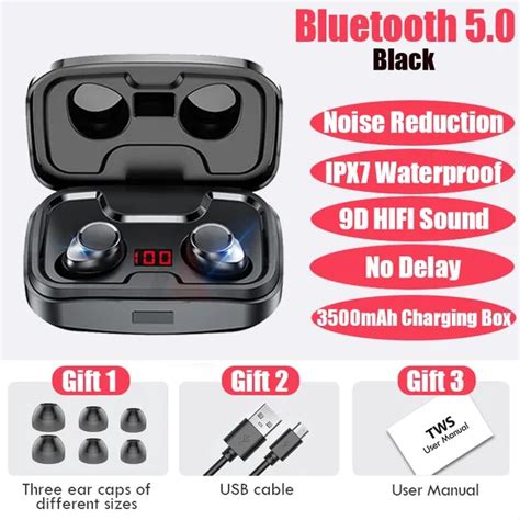 Bluetooth Earphones 3500mah Charging Box Tws Wireless Headphones Stereo