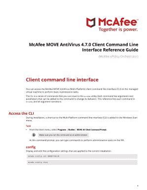 Fillable Online Mcafee Move Antivirus Client Command Line