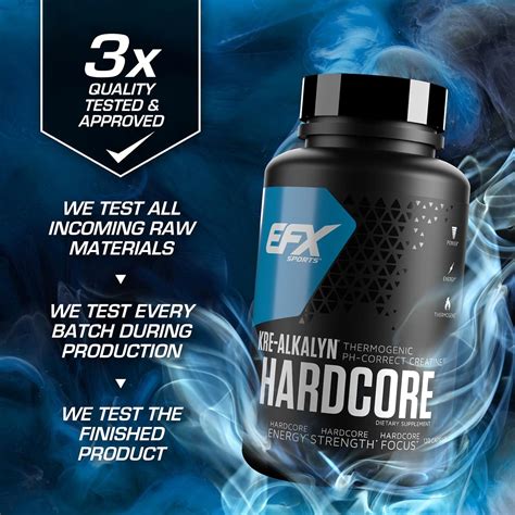 EFX Sports Kre Alkalyn Hardcore Suplemento termogénico de creatina