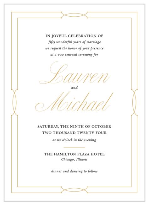 Vow Renewal Invitations Renew Your Love With Basic Invite