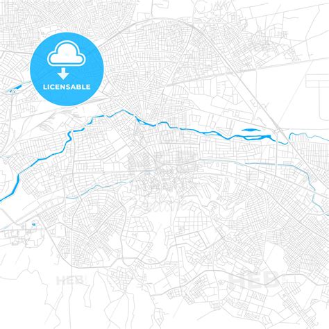 Eskişehir, Turkey bright two-toned vector map - HEBSTREITS