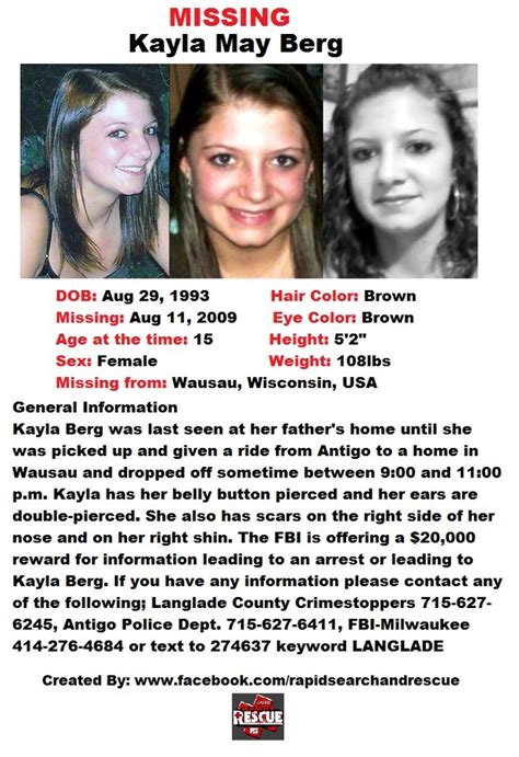 Current Missing Person Flyers From Wisconsin In The 2000s To Assist