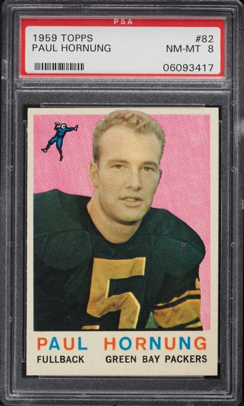 Topps Fb Card Paul Hornung Green Bay Packers Hof Psa Nm Mt