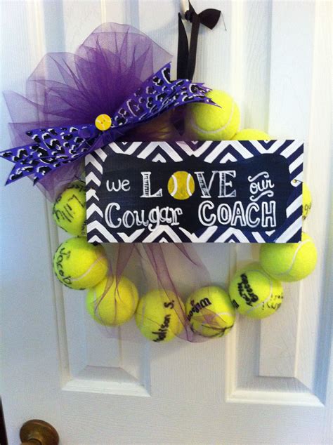 Tennis Ball Wreath Tennis Crafts Tennis Decorations Sports Decorations