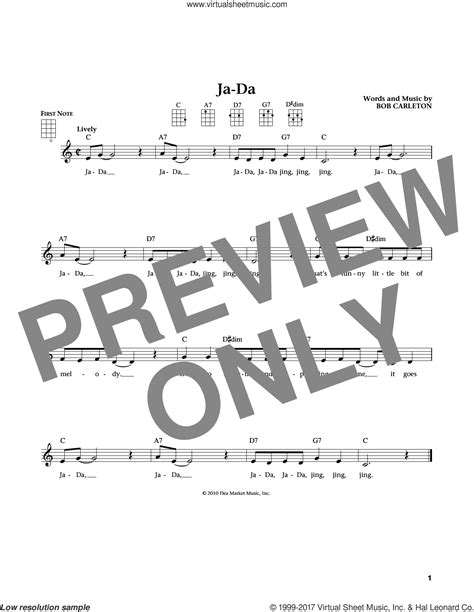 Ja Da From The Daily Ukulele Arr Liz And Jim Beloff Sheet Music