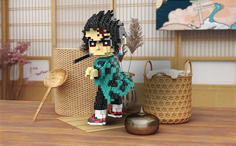 Mactano Anime Demon Slayer Brickheadz Tanjiro Kamado Figure Building Set Micro Mini