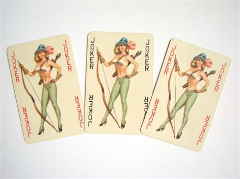 Vintage Pin Up Playing Cards 60s Deck Of 55 Cards Etsy