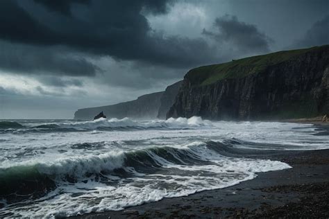 Premium Photo A Large Wave Crashing Into The Shore Of A Beach