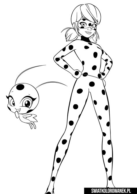 Miraculum Biedronka Czarny Kot Kolorowanka Ladybug Coloring Page Porn