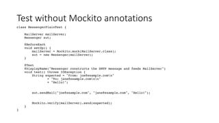 JUnit and Mockito tips | PPT