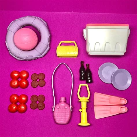 90s Barbie Outdoor Accessories Lot 17 Pieces Cooler, Soda, Food ...