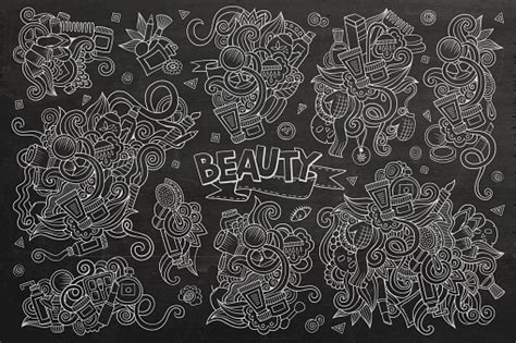 Chalkboard Vectorielle Dessinés À La Main Dessin Doodle Ensemble