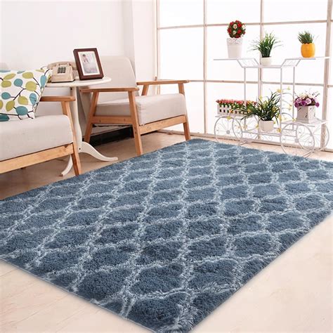 Amazon Crugz Luxury Geometric Blue Plaid Area Rug X Feet Ultra