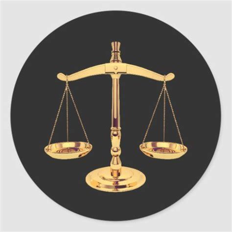 Lawyer Attorney At Law Gold Scale Of Justice Classic Round Sticker