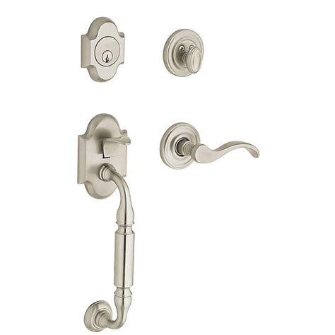 Shop Baldwin Canterbury Satin Nickel Single Lock Keyed Entry Door