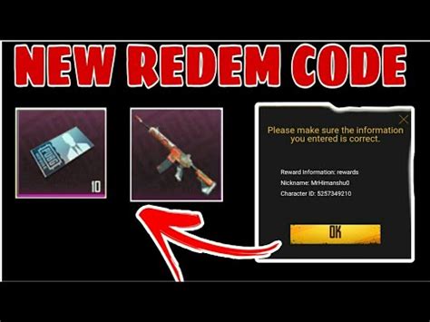 Today New Working Redeem Code PUBG Mobile PUBG Get New Working Redeem