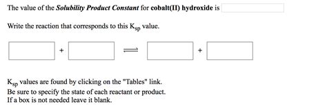 Solved The Value Of The Solubility Product Constant For Chegg