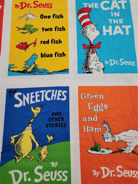 Dr Seuss Book Covers Cotton Fabric 1 Panel - Etsy